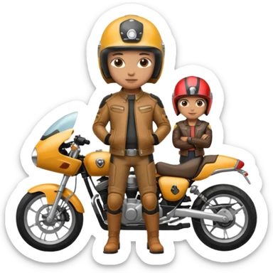 motorcycle human with helmet full body sticker