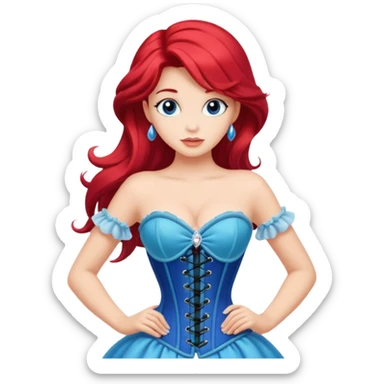 ariel with blue corset sticker