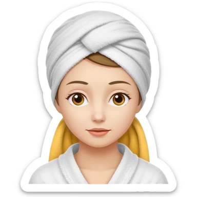 Woman with white towel on head sticker