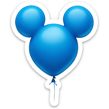 Blue balloon shaped like Mickey Mouse’s ears sticker