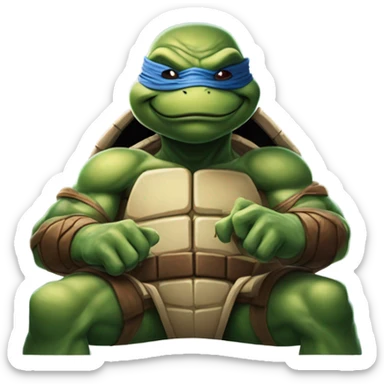 Ninja turtle playing poker sticker