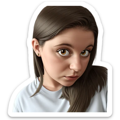 realistic portrait of girl sticker