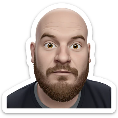 bald man with beard portrait sticker
