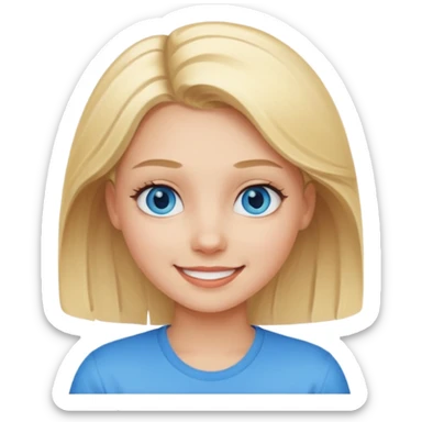 Aesthetic blonde Beautiful girl Cool smile sticker