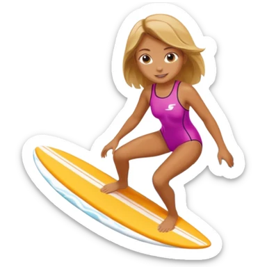 girl is surfing sticker