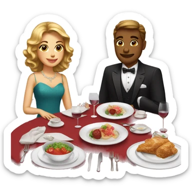 fancy dinner date sticker
