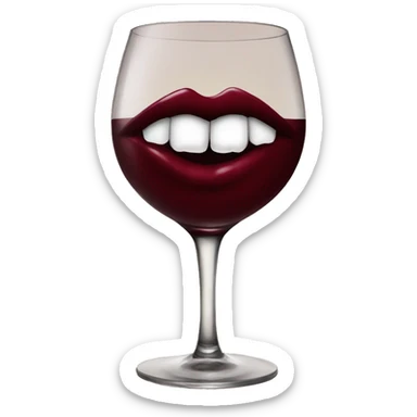 vampire lips wine red sticker