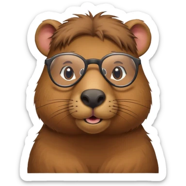 Capibara con lentes sticker