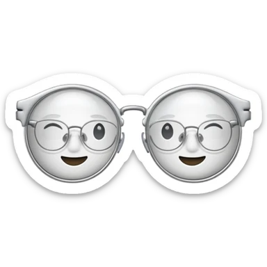 half moon glasses sticker