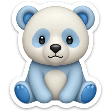 Oso de peluche blanco con lazito sticker