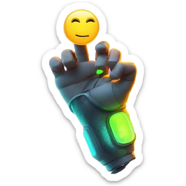 Rave party dancing prosthetic arm neon smoking sticker