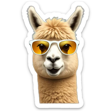 alpaca-with-sun-glass-in-a-rocket sticker