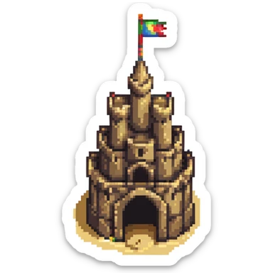 sand castle simple design sticker
