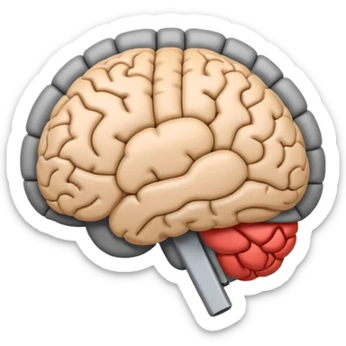 A simple emoji of a human brain with a horizontal loading bar underneath, partially filled, flat emoji style, bold outline, minimal details sticker