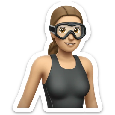 wome freediver with snorkel sticker