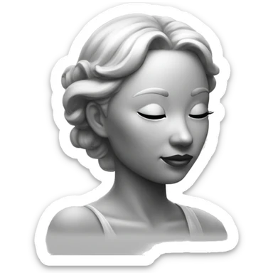 pleine lune argenté et esquisse de femme derrière sticker