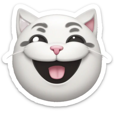 head persa cat smilling happy face sticker