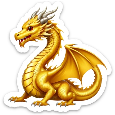 golden dragon facing left sticker