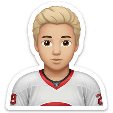 Hockey player with Jeffries’s name on the back sticker