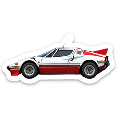 hiperrealist Lancia Stratos versión Rally sticker