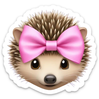 hedgehog with a pink bow sticker