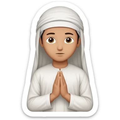 Make a person praying in Islam religion make it face sideways sticker