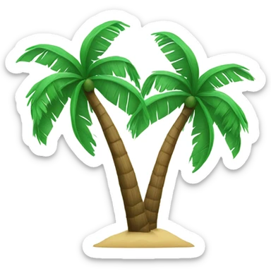 Two coconut tree which resembles v letter sticker