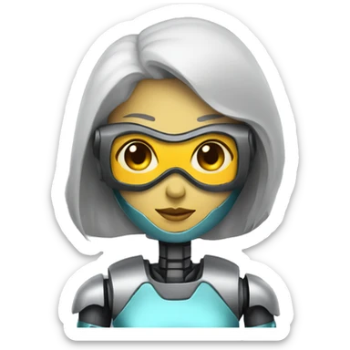 robot woman in disguise sticker