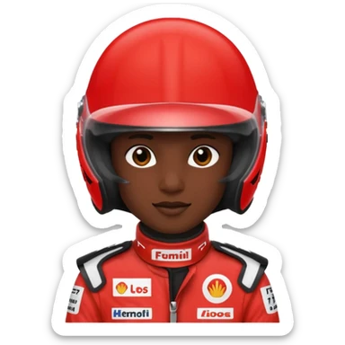 Emoji wearing red f1 helmet saying 8 7 sticker
