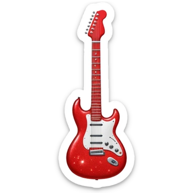 red glitter guittar sticker