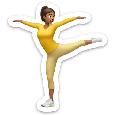 lunge stretch yellow clothes sticker