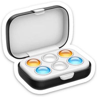 2 contact lenses white travel mini case sticker