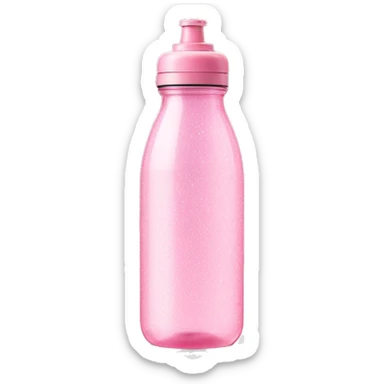 Light pink water bottle with sparkling lid sticker