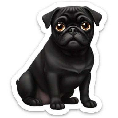 black pug sticker