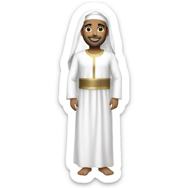arabic traditional dress white color  sticker