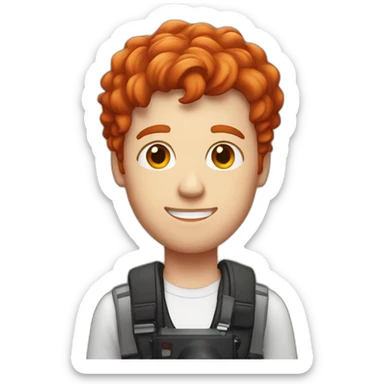 a red hair guy with his photographer friend sticker