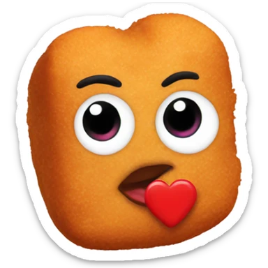 A chicken Nugget with Heart eyes  sticker