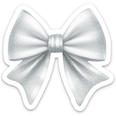 sparkly white bow sticker