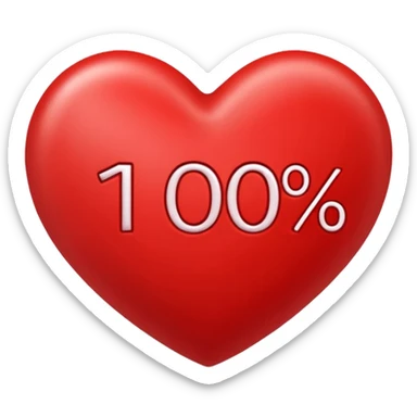 Un cœur au-dessus c'est écrit 100 % sticker