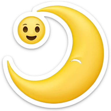 dark crescent moon emoji style with no face no eyes no mouth  sticker