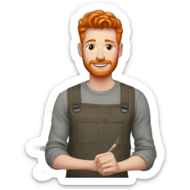 Ginger artist in his art studio sticker