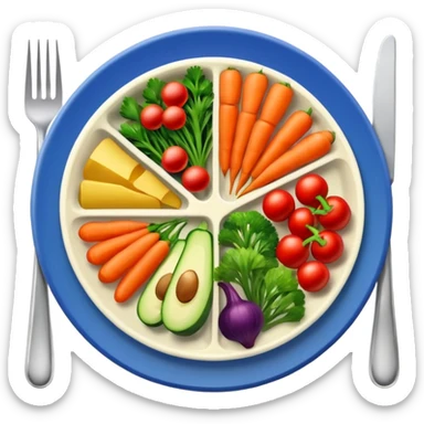 prato de comida dividido com legumes sticker