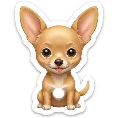 Tiny blonde Chihuahua with big ears sticker
