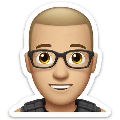 Shawn from be your own nerd YouTube channel but buzz cut short sticker