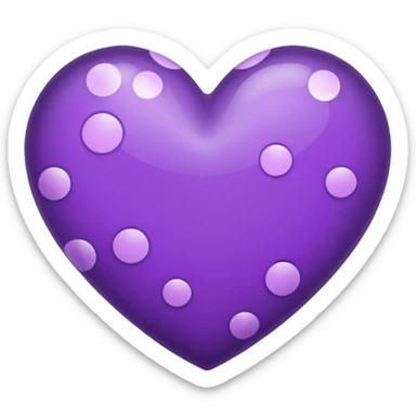 purple heart with a polka dot pattern sticker