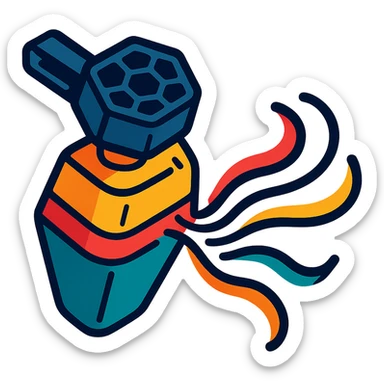 colorful and dynamic illustration of a modern car diffuser in action sticker