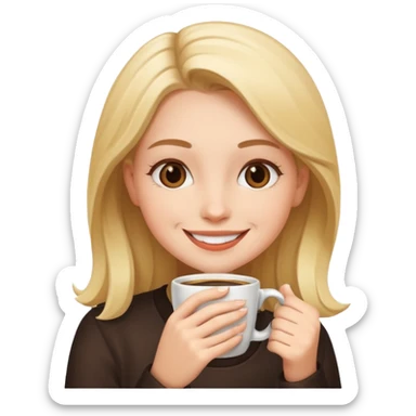 Girl drinking coffee sticker