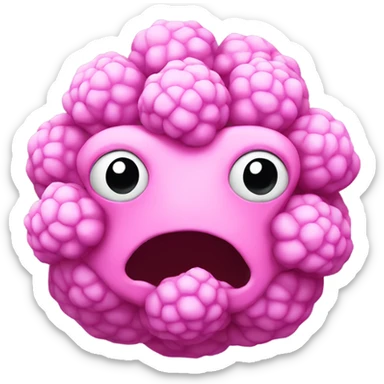 pink cauliflower looking in mirror sticker
