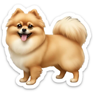 A beige Pomeranian dog sticker