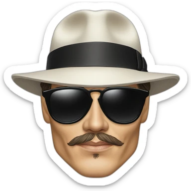 johnny depp as Whitey Bulger, boston mob, hat, sunglasses sticker